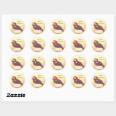 Kerstmis cute kleine vogel ronde sticker (Vel)