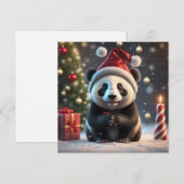 Kerstmis cute panda Kerstkaart (Voorkant / Achterkant)