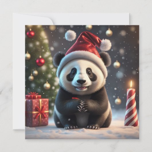 Kerstmis cute panda Kerstkaart (Voorkant)