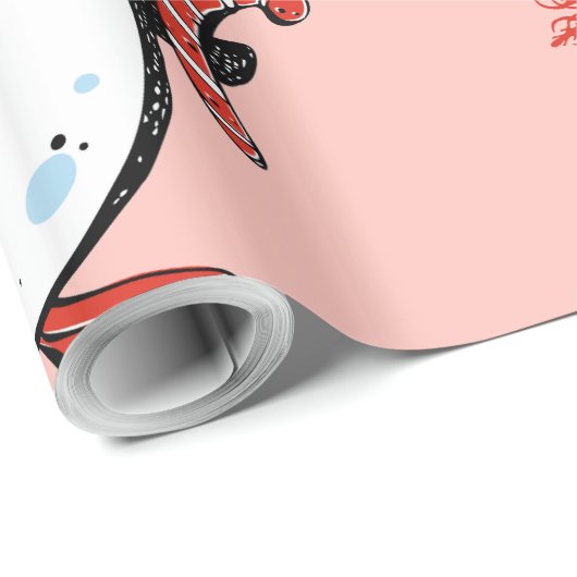 Kerstmis - Cute Penguins Cadeaupapier (Rol Hoek)