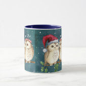 Kerstmis cute wijze uil Wildlife kerstmuts hoofdde Mok (Midden)
