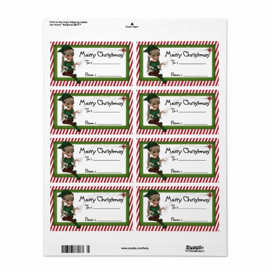 Kerstmis D4: Fantastisch kerstcadeauetiket Etiket (Full Sheet)