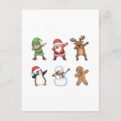 Kerstmis Dabben Sinterklaas Pinguïn Rudolph Sneeuw Feestdagenkaart (Voorkant)