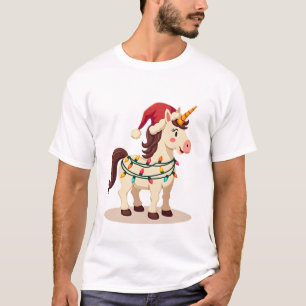 Kerstmis Dabbing Eenhoorn Kerstman Funny Holi T-shirt