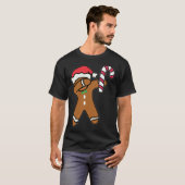 Kerstmis Dabbing Gingerbread Man Candy Cane Dance T-shirt (Voorkant volledig)