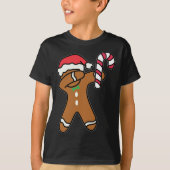 Kerstmis Dabbing Gingerbread Man Candy Cane Dance T-shirt (Voorkant)
