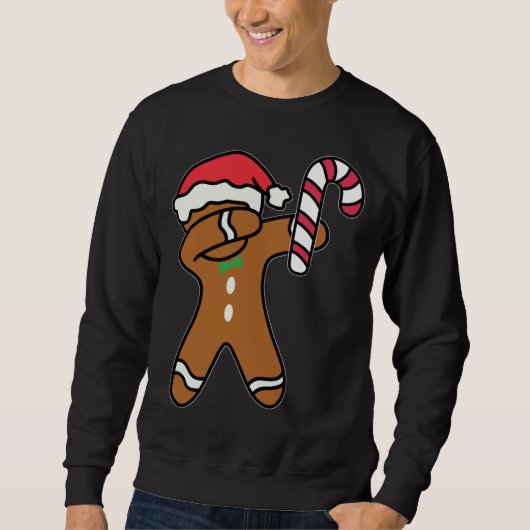 Kerstmis Dabbing Gingerbread Man Candy Cane Dance Trui (Voorkant)