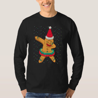 Kerstmis Dabbing Kerstbrood Kerstlichtjes T-shirt