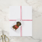 Kerstmis Dachshund Hond Cadeautags Cadeaulabel (Met Touw)