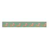 Kerstmis Dachshund Hond Groen Grosgrain Lint (Voorkant)