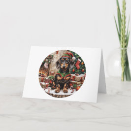 Kerstmis Dachshund Honden Elf Feestdagen Kaart
