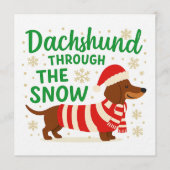 Kerstmis Dachshund Kaart/Uitnodiging Kaart (Voorkant)