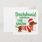 Kerstmis Dachshund Kaart/Uitnodiging Kaart (Voorkant / Achterkant)