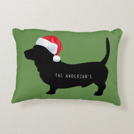 Kerstmis Dachshund Kerstmannenhoed Naam Accent Kussen