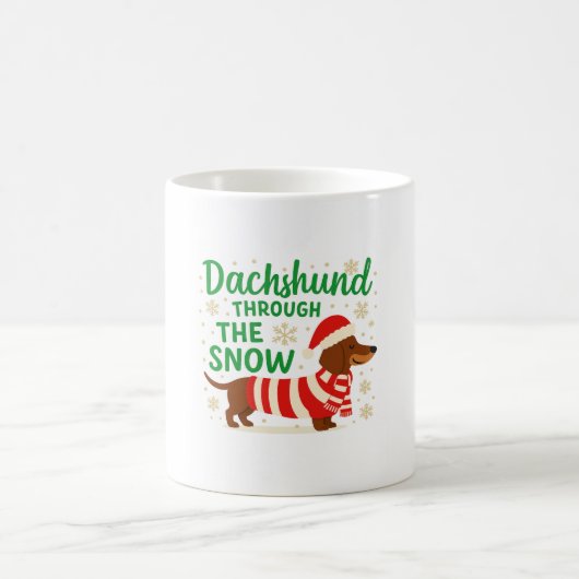 Kerstmis Dachshund koffiemok (Center)