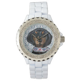Kerstmis Dachshund Kunst Horloge