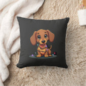Kerstmis Dachshund Lichtjes (1) Kussen (Deken)