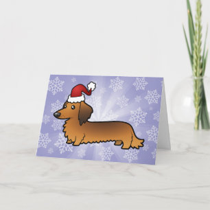 Kerstmis Dachshund (longhaar) Feestdagen Kaart