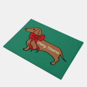 Kerstmis Dachshund Puppy Deurmat (Schuin)