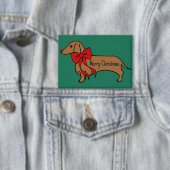 Kerstmis Dachshund Puppy Knop Button (Insitu)