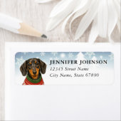 Kerstmis Dachshund Retouradreslabels Etiket (Insitu)