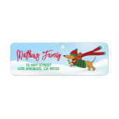 Kerstmis Dachshund Retouradreslabels Etiket (Voorkant)