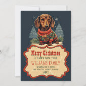 Kerstmis Dachshund Schilderen Kaart (Voorkant)