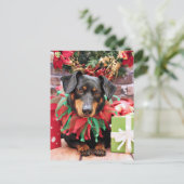 Kerstmis - Dachshund - Tanner Feestdagenkaart (Staand voorkant)