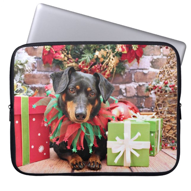 Kerstmis - Dachshund - Tanner Laptop Sleeve (Voorkant)
