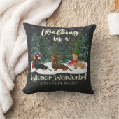 Kerstmis Dachshund Wandelen in een Wiener Wonderla Kussen (Deken)