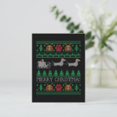 Kerstmis Dachshund Wiener Dog Bedankkaart (Staand voorkant)