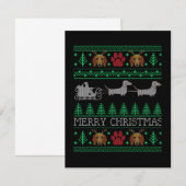 Kerstmis Dachshund Wiener Dog Bedankkaart (Voorkant / Achterkant)