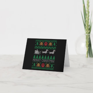 Kerstmis Dachshund Wiener Dog Bedankkaart