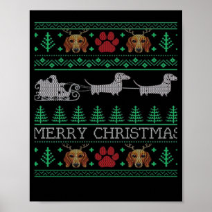 Kerstmis Dachshund Wiener Dog Dachshund Lelijke Ke Poster
