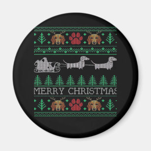 Kerstmis Dachshund Wiener Dog Dachshund Ugly Chri Magneet