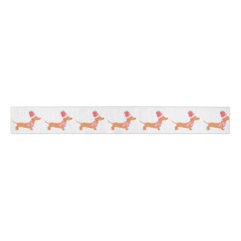 Kerstmis Dachshund Wit Grosgrain Lint