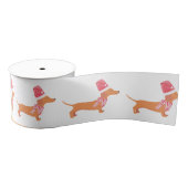 Kerstmis Dachshund Wit Grosgrain Lint (Spoel)