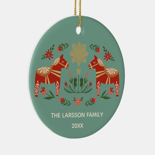 Kerstmis Dala Horse Keramisch Ornament (Rechts)