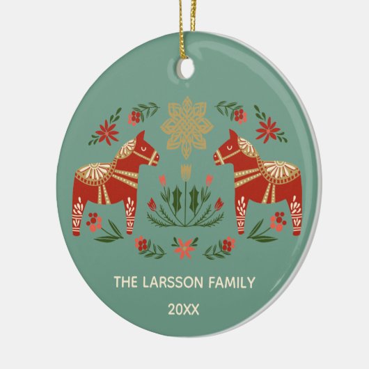 Kerstmis Dala Horse Keramisch Ornament (Links)