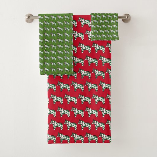 Kerstmis Dala Horse van Julia Persson Morrill Bad Handdoek (Insitu)