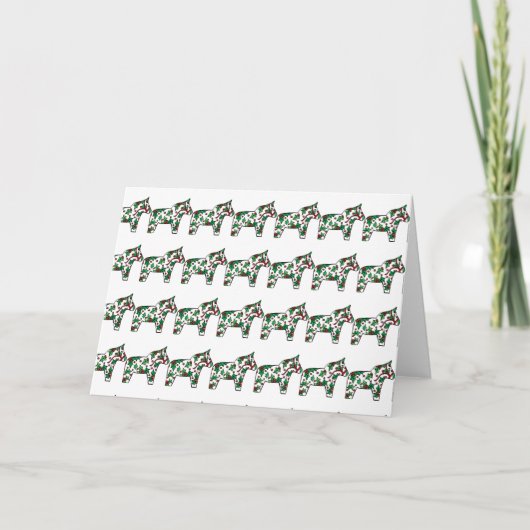 Kerstmis Dala-paarden Bedankkaart (Voorkant)