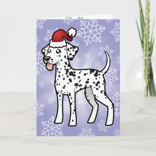 Kerstmis Dalmatian Feestdagen Kaart (Voorkant)