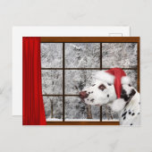 Kerstmis dalmatian feestdagenkaart (Voorkant / Achterkant)