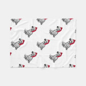Kerstmis Dalmatian Fleece Deken (Voorkant (Horizontaal))