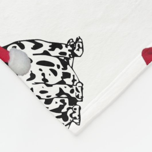 Kerstmis Dalmatian Fleece Deken (Hoek)