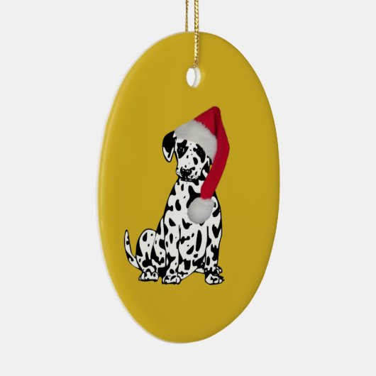 Kerstmis Dalmatian Gold Keramisch Ornament (Rechts)