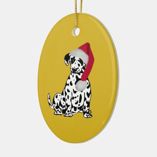 Kerstmis Dalmatian Gold Keramisch Ornament (Links)