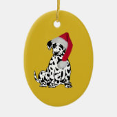 Kerstmis Dalmatian Gold Keramisch Ornament (Voorkant)
