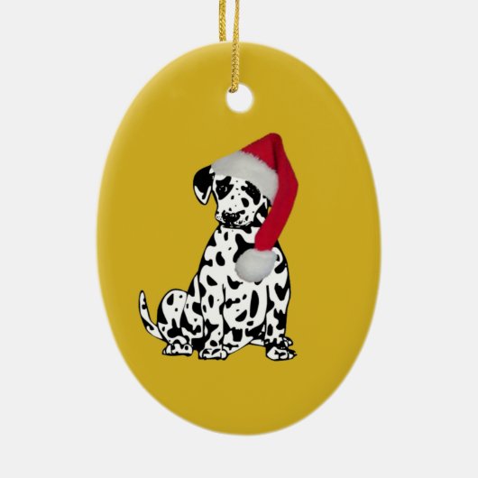Kerstmis Dalmatian Gold Keramisch Ornament (Achterkant)