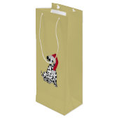 Kerstmis Dalmatian Gold Wijn Cadeautas (Achterkant Gekanteld)